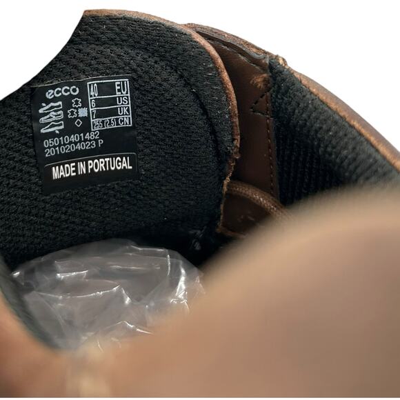 Ecco Men's Cocoa Leather Helsinki Bike Toe Derby Shoes Size 6‎ - Picture 14 of 14